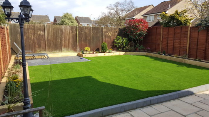 Artificial grass with sleepers project (1)